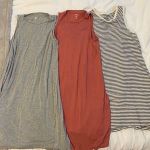 3 Dip brand long tank tops, small & X-small